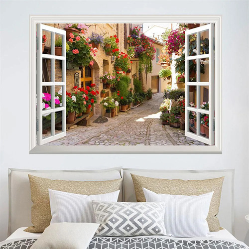 Cx Pegatinas De Pared For Ventana Falsa, Paisaje De