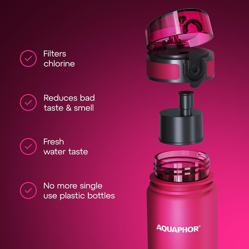 Botella De Agua Deportiva Aquaphor Con Filtro De Carbon