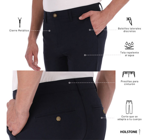 2 Pack Pantalon Estilo Chino Deportivo Para Hombre Holstone