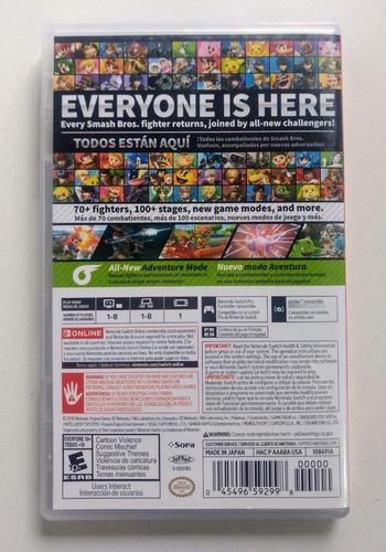 Super Smash Bros Ultimate Nintendo Switch Garantizado (Usado)