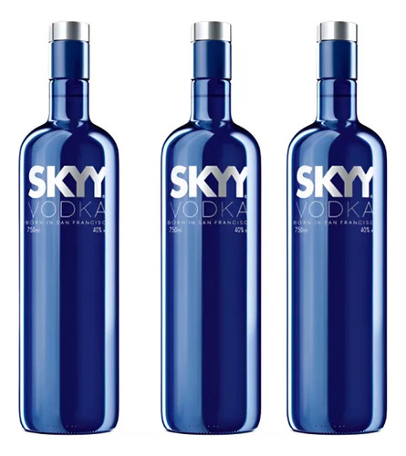 Kit Com 3 Unidades - Vodka Tradicional Original Skyy 980ml