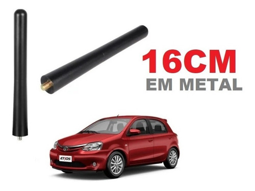 Haste Ponta Antena De Teto Em Metal 16 Cm Toyota Etios