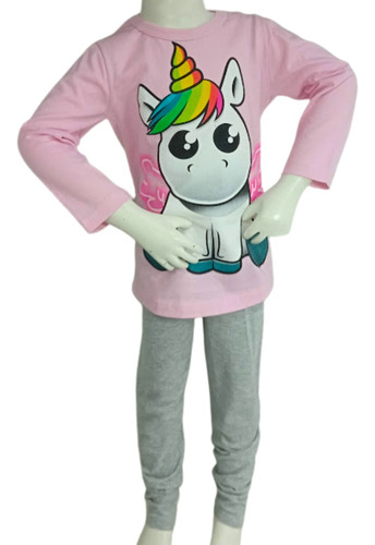 Pijama Unicornio Arcoíris Infantil Niña Hermosa 