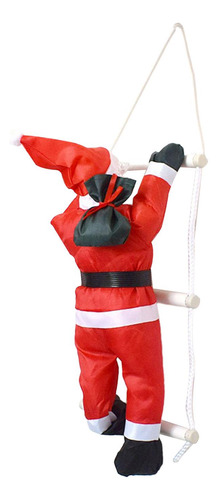 Colgante De Papá Noel Trepando Por Una Escalera 20cmx60cm
