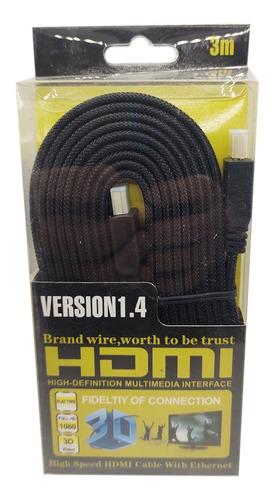 Cable Hdm 3 Metros Full Hd Reforzado Y Recubierto