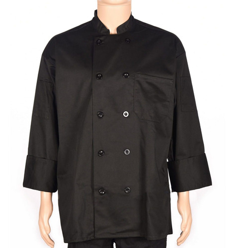 Casaca Chef Negra Unisex - Mundo Trabajo