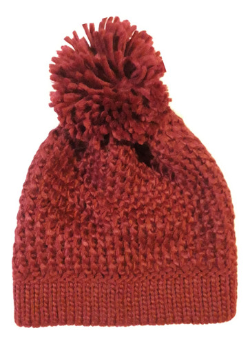 Gorro Bordó Tejido Con Pompón Imperdible En Invierno Liquido