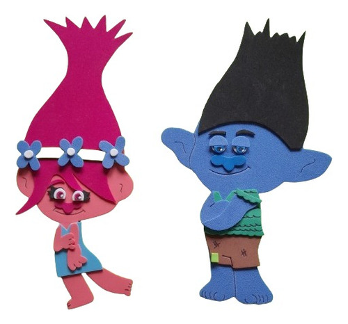 Personajes Goma Eva Pelicula Trolls Carteles Decoracion X2