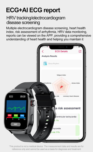 Smartwatch De Monitoramento De Saúde Tk16 Bluetooth Call Ecg