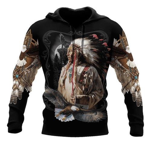 Sudadera Con Capucha Unisex Native American Chief Tl48