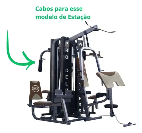 Cabo De Aço Estação Pro Deluxe 204kg Wct Fitness Extensora