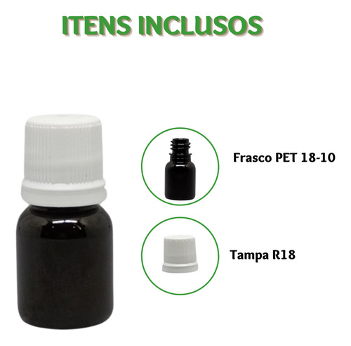 100un Frasco Pet 10ml Escuro Vazio R18 Plástico Com Tampa