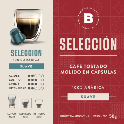 Capsulas Bonafide Nespresso Seleccion Suave X 10 Unidades