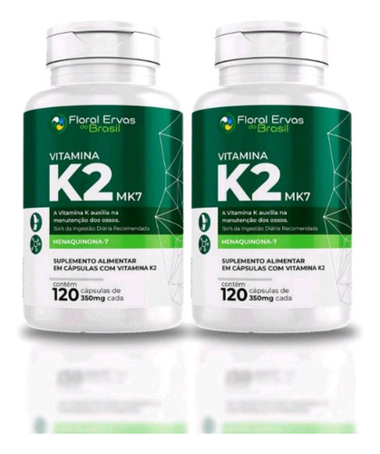 Kit 3 Vitamina Menaquinona 7 K2 Mk7 P/ Ossos 120 Cápsulas
