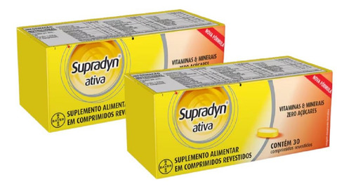 Kit Supradyn Ativa C/ 2 Cx De 30 Comprimidos Revestidos Cd
