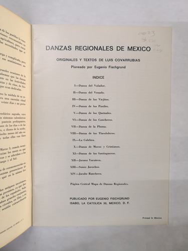 Danzas Regionales De México - Luis Covarrubias (Usado)