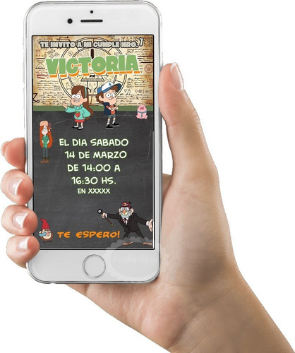 Gravity Falls Invitación Tarjeta Digital Imprimible Whatsap