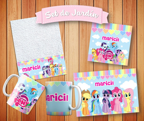 Set De Jardín My Little Pony Mantel ~ Servi ~ Toalla ~ Taza