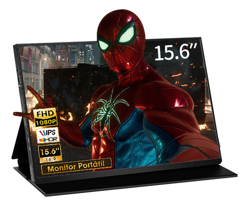 Monitor Portatil 15.6'' Ips 1920x1080p Fhd Para Xbox Ps4 Ps5 Switch Laptop Phone Con Type C 3.0 Hdmi Cable con Funda Protectora TYPE C 3.0 HDMI