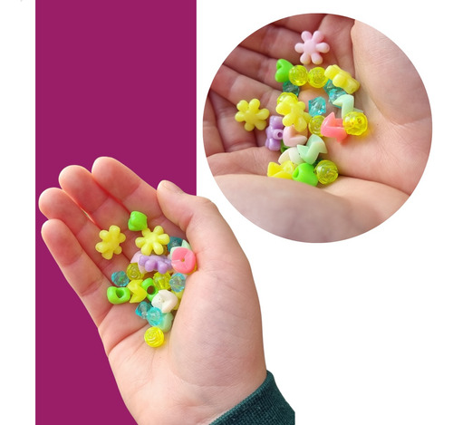 Kit Bandeja Com 122 Miçangas Coloridas Para Pulseiras, Anéis