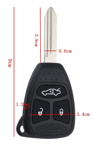 Viviance 4 Bot/ón Remoto Llavero Caja Shell Sin Cortar Blade para Dodge Avenger Chrysler Jeep