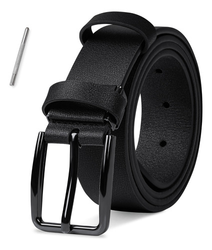 Cinturón Piel Para Hombre Cinto De Reversible Casual Negro 