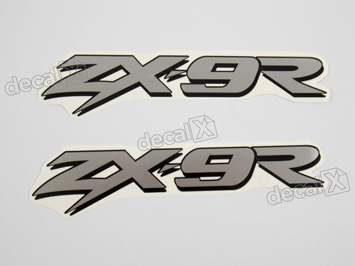 Par Adesivo Emblema Compativel Kawasaki Zx-9r Cinza Zx9ra5