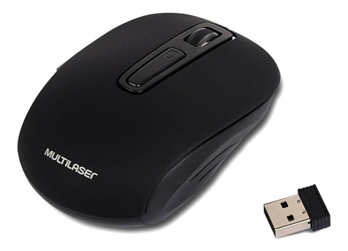 Imagem 6 de 7 de Mouse Sem Fio Wireless 2.4 Ghz Lítio Preto Multilaser Mo277