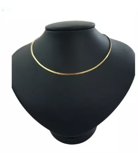 Colar Feminino Gargantilha Choker Laminada Folheado A Ouro 18k