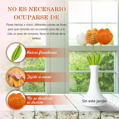 . Ramo De Tulipanes De Ganchillo Hecho A Mano Regalo 1pc