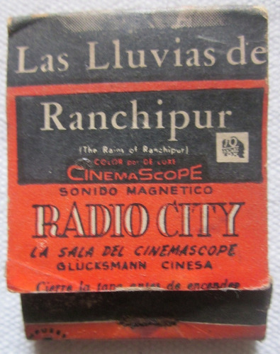 Antigua Caja De Fosforos Radio City Uruguay Cine