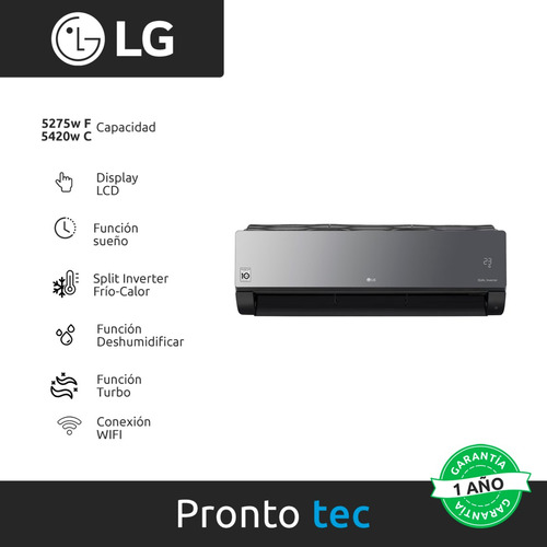 Aire Acondicionado LG Artcool Inverter Thinq Split Frío/ca