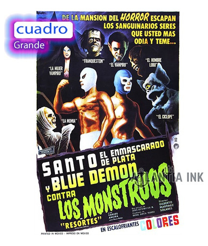 Cuadro Bastidor El Santo Y Blue Demon  40 X 60  Mod. 20-11