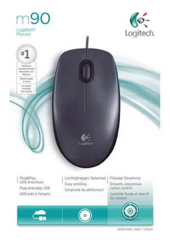 Mouse Logitech M90 Negro/gris