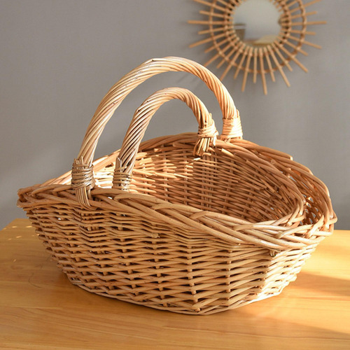 Cesta De Picnic Tejida, Cesta De Almacenamiento Tejida A S