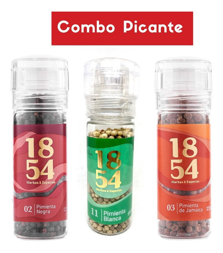 Especias Condimentos 1854 Combo Picante Premium X3 Unidades