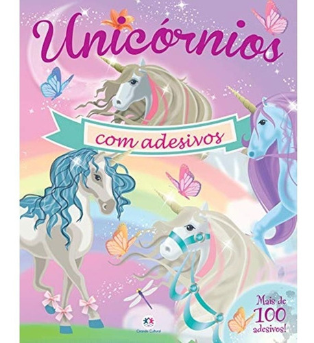 Imagem 1 de 1 de Livro Com Adesivos De Unicórnio Menina 24 Páginas