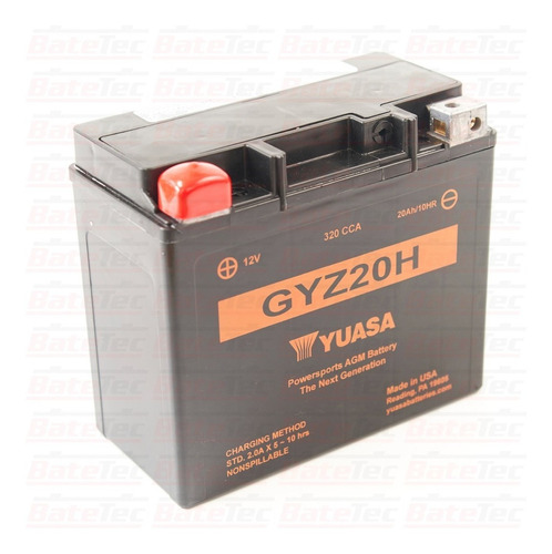 Yuasa Gyz20h Batería De Moto Agm 12v 20ah Larga Duración