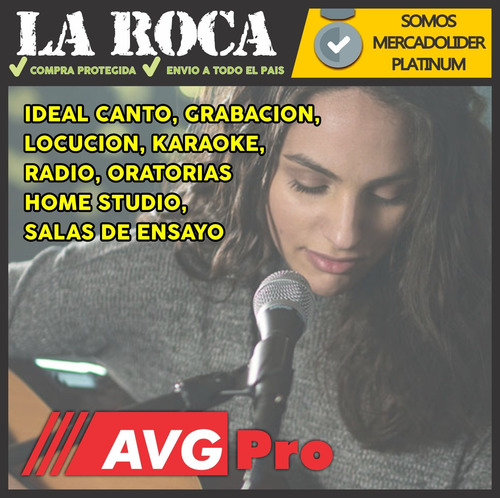 Imagen 4 de 10 de Microfono Profesional Avg Pro Sm58 + Funda + Cable + Pipeta