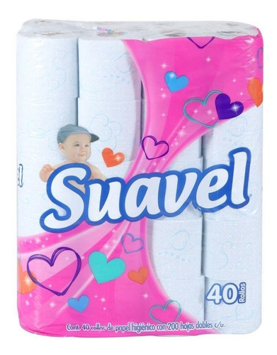 Papel Higiénico Suavel Con 40 Rollos De 200 Hojas