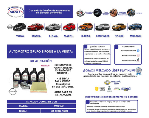 Kit Afinación Frontier 2.5 L 10w30 2016 2017 2018 2019 2020