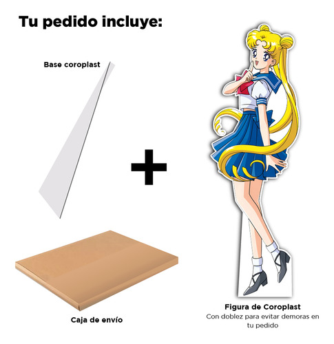 Figura Sailor Moon Usagi Base Solida Tamaño Real Coroplast Modelo 2