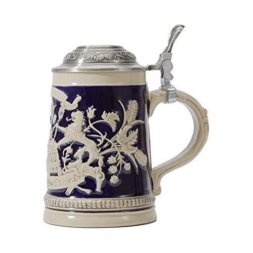 Beer Stein Beer Mug Germany Bavarian Engraved Tankard With P