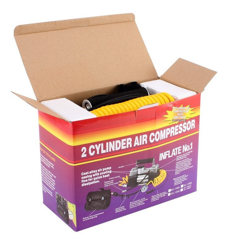 Compresor De Aire 12v Potente 2 Pistones Auto 4x4 Con Bolso
