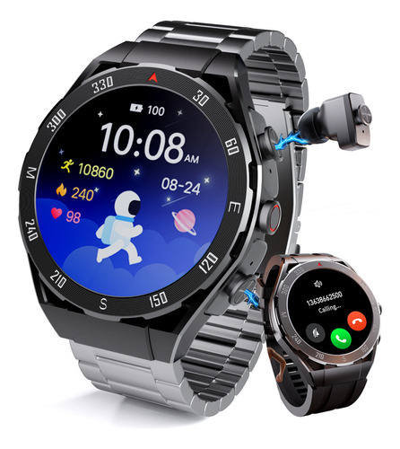 Reloj Inteligente Hombre Dos En Uno Audifonos Bluetooth 2024