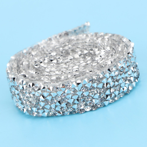 Cadena De Malla De Cristal De 5 Yardas Con Estampado De Diam