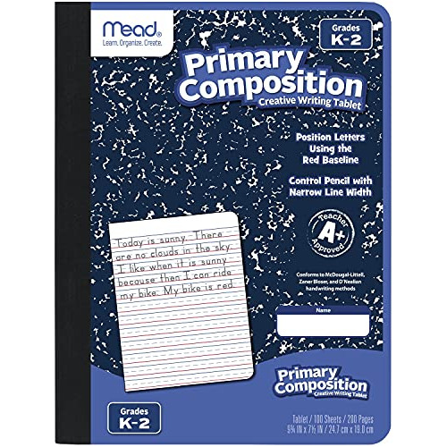 Cuaderno De Composición Primaria Mead, Amplio Papel 8ywm9