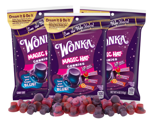 Wonka - Gorros De Gomita, Caramelos Surtidos Con Sabor A Fru