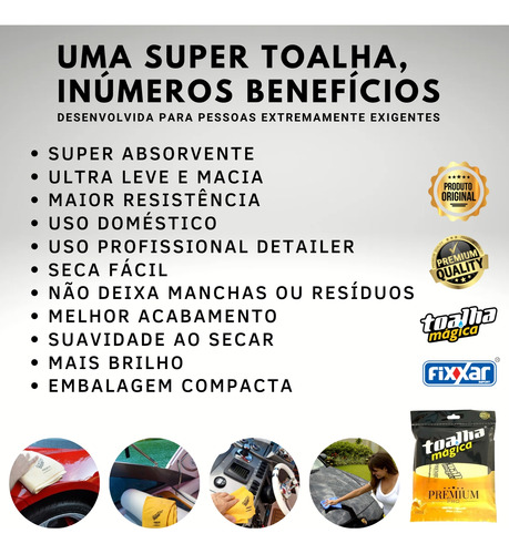 Kit 2 Toalha Magica Premium Uso Profissional Super Absorção