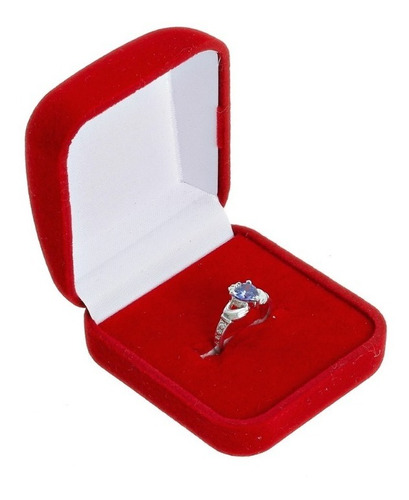 Anel Solitário Claddagh Pedra Azul Anil Prata 925 Kl